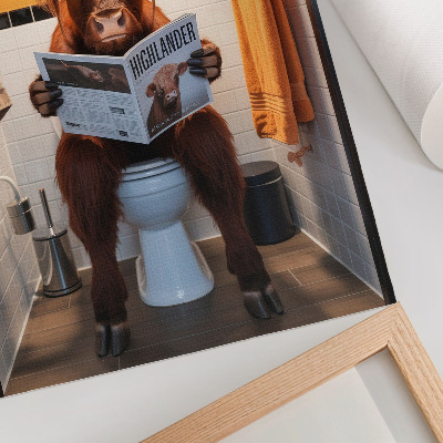 Premium wall art Orange walls buffalo on toilet magazine