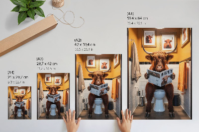Premium wall art Orange walls buffalo on toilet magazine