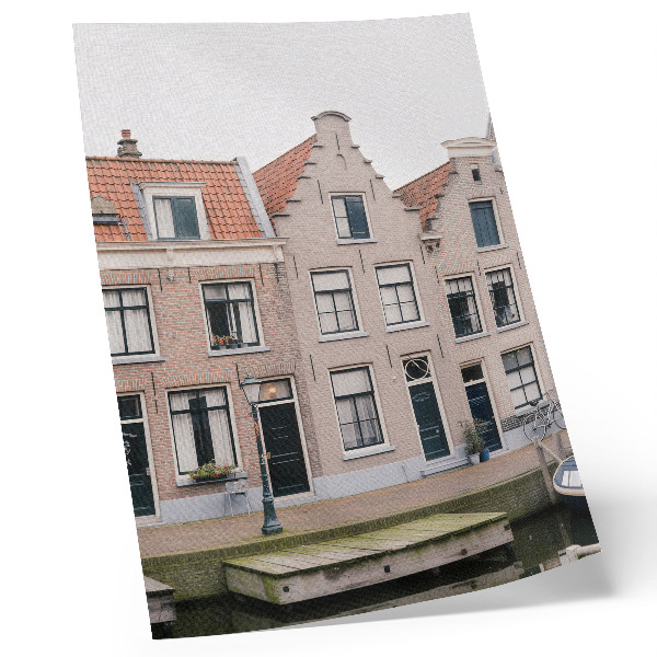 Art print Brick tenement houses with red tiled roofs