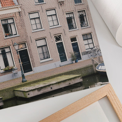 Art print Brick tenement houses with red tiled roofs