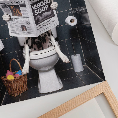 Decorative poster Dalmatian reading newspaper colorful pop art