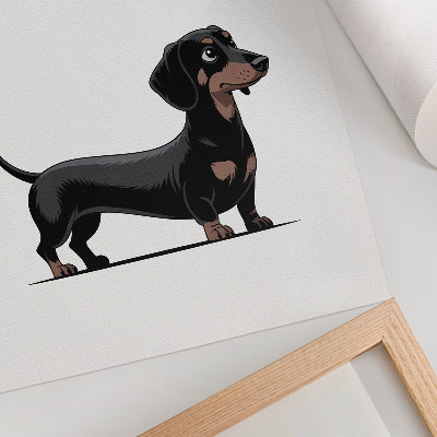 Art print Black and white motif with a drawing of a dog