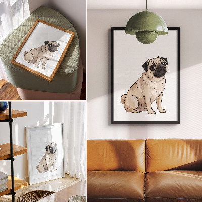 Premium wall art Portrait of a dog, illustrative style, delicate colors