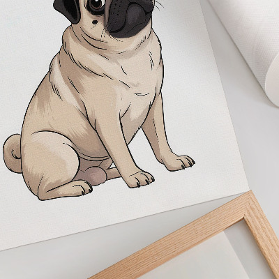 Premium wall art Portrait of a dog, illustrative style, delicate colors