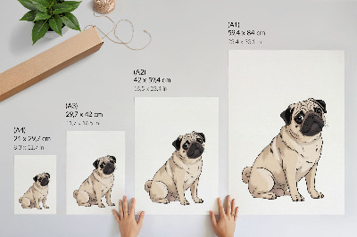 Premium wall art Portrait of a dog, illustrative style, delicate colors