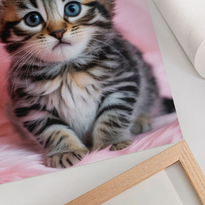 Poster Kitten crown pink blue eyes decoration