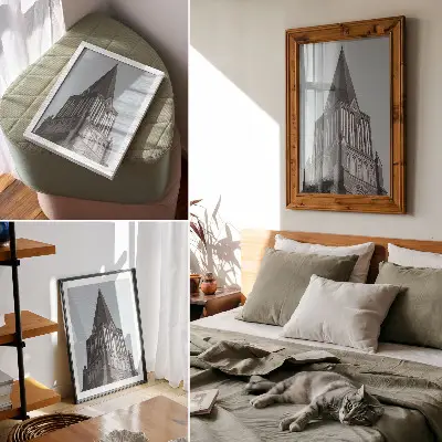 Art print featuring a soaring Gothic tower structure
