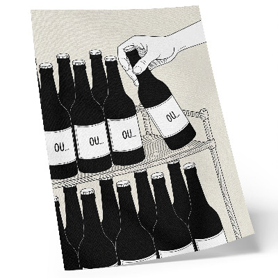 Premium wall art Black and white hand with a bottle minimalist illustration