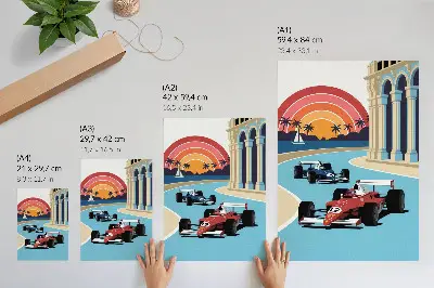 Exotic Sunset Race decorative poster 
