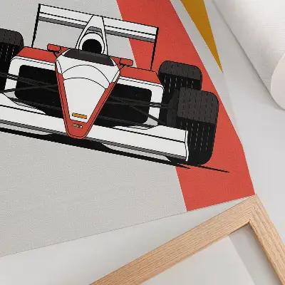 Poster racing cars on a dynamic modern track