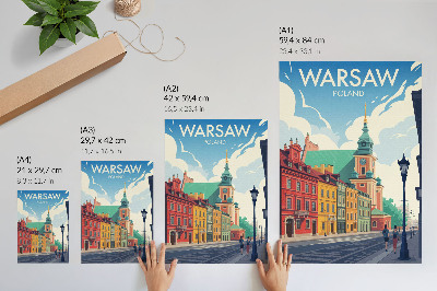 Poster Colorful tenement houses blue sky architecture