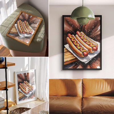 Art print Appetizing hot dogs in a cheerful, modern atmosphere