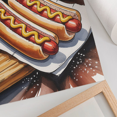 Art print Appetizing hot dogs in a cheerful, modern atmosphere