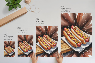 Art print Appetizing hot dogs in a cheerful, modern atmosphere