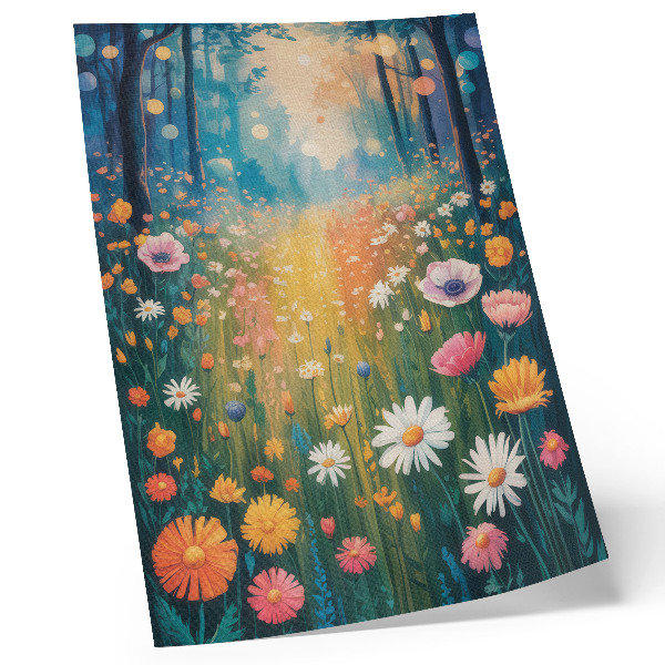 Decorative poster Colorful flowers modern style joyful atmosphere