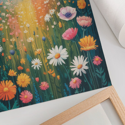 Decorative poster Colorful flowers modern style joyful atmosphere