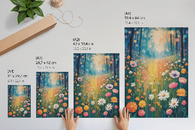 Decorative poster Colorful flowers modern style joyful atmosphere