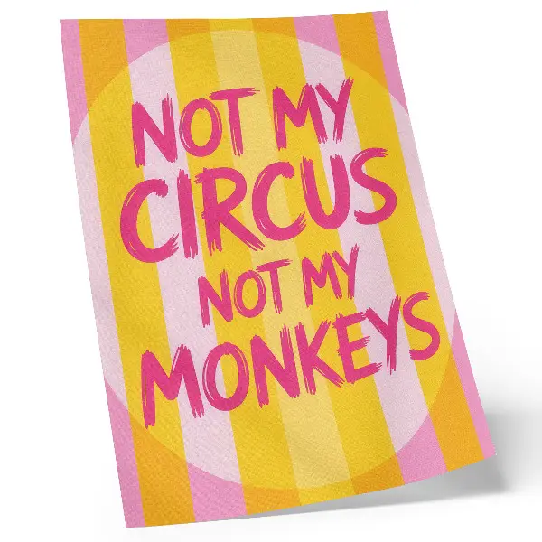 Premium wall art colorful stripes with bold text