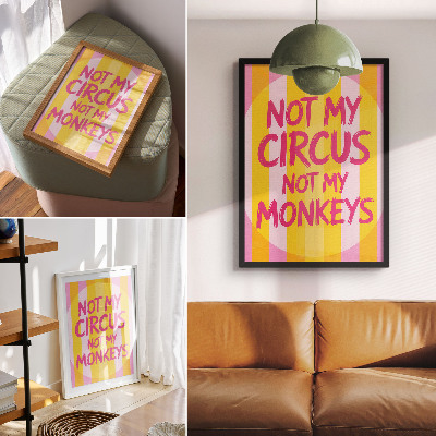 Premium wall art Colorful stripes and bold text