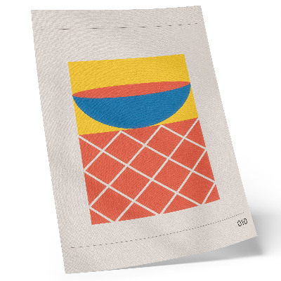 Premium wall art Yellow blue red geometric composition