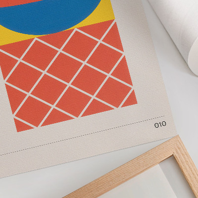 Premium wall art Yellow blue red geometric composition