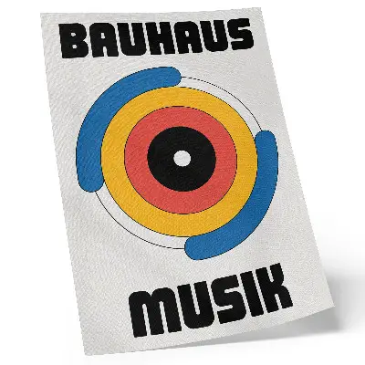 Decorative poster Bauhaus style circles in bold modern colors