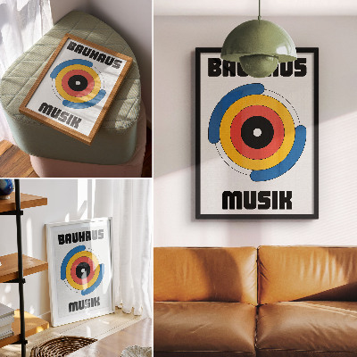 Decorative poster Bauhaus style circles strong colors modernity