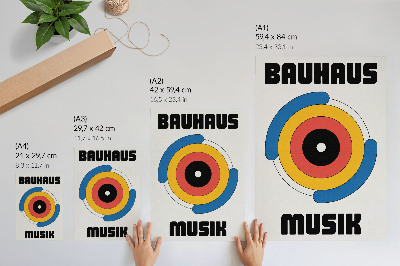 Decorative poster Bauhaus style circles strong colors modernity