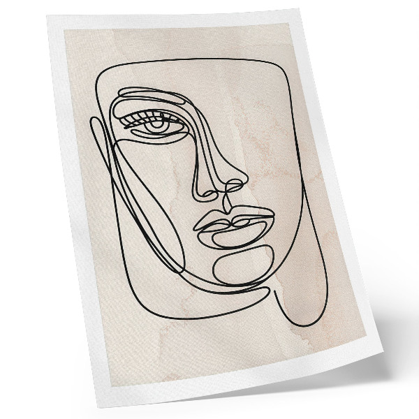 Premium wall art Minimalism elegance face beige black