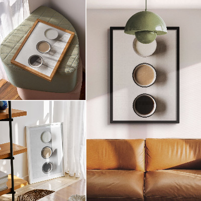 Decorative poster Three different drinks minimalist arrangement