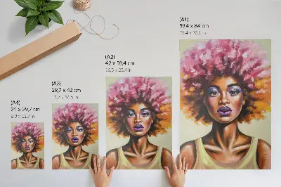 Art print featuring a vivid and expressive figure with a strong facial expression