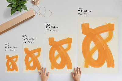 Premium wall art Abstract orange vivid brush strokes