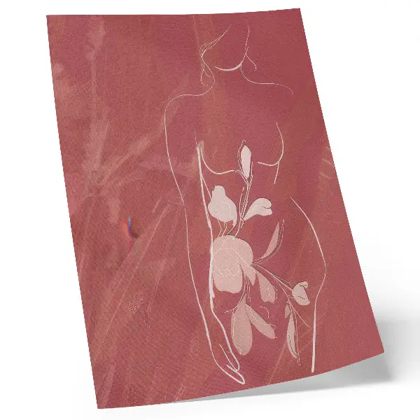 Decorative poster feminine silhouette with floral minimalism