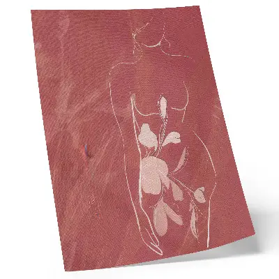 Decorative poster feminine silhouette with floral minimalism