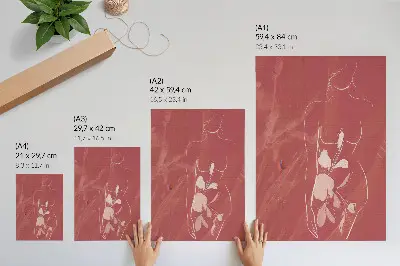 Decorative poster feminine silhouette with floral minimalism