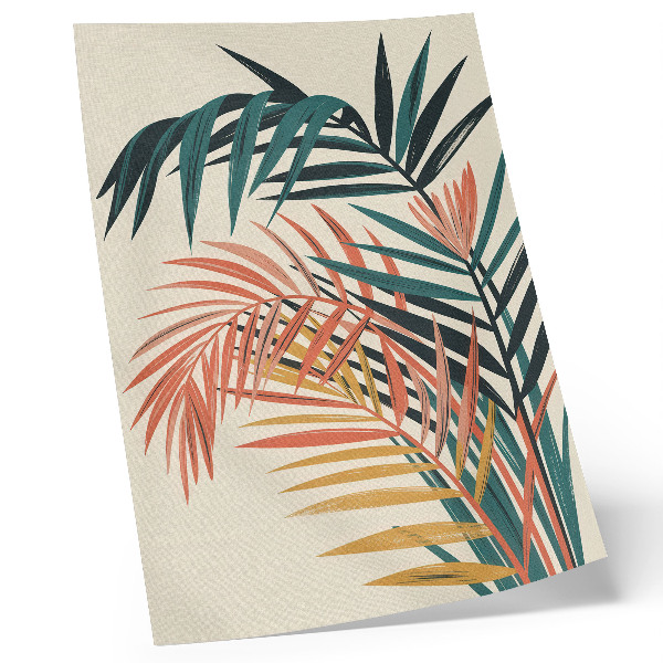 Premium wall art Colorful tropical leaves illustration