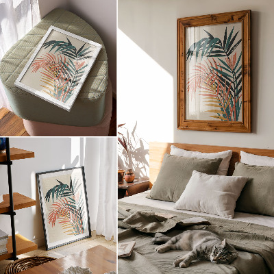 Premium wall art Colorful tropical leaves illustration