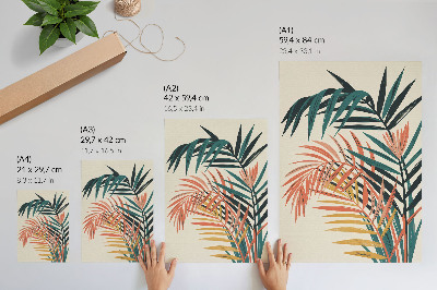 Premium wall art Colorful tropical leaves illustration