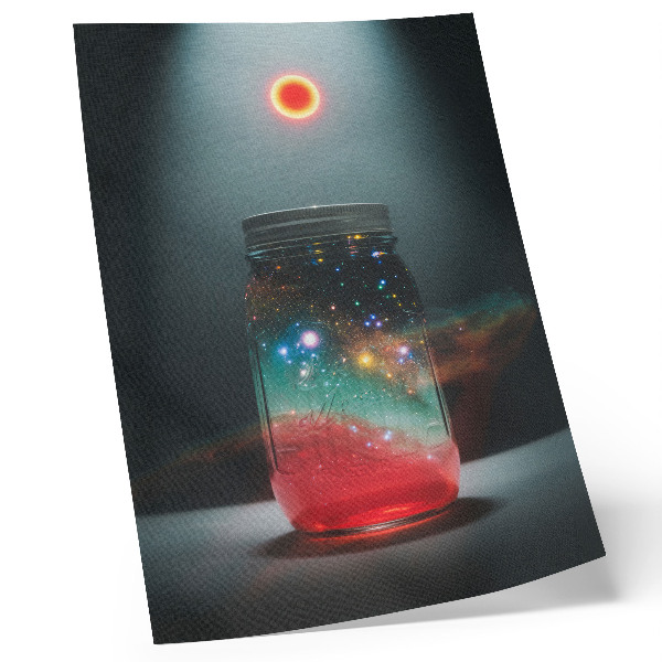 Decorative poster Space Jar with Colorful Space Lights