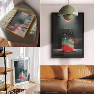 Decorative poster Space Jar with Colorful Space Lights
