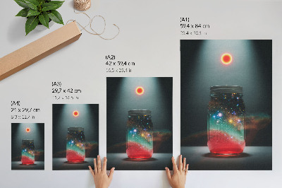 Decorative poster Space Jar with Colorful Space Lights