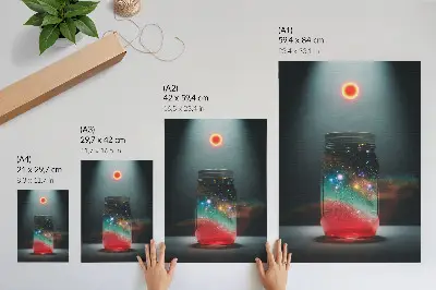 Space Jar decorative poster with colorful space lights