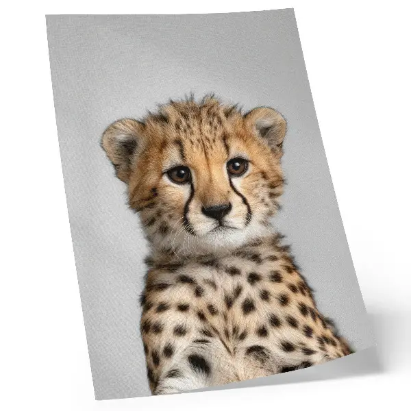 Art print cute cheetah with a minimalist background