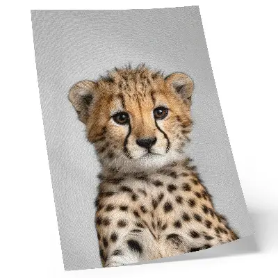Art print cute cheetah with a minimalist background