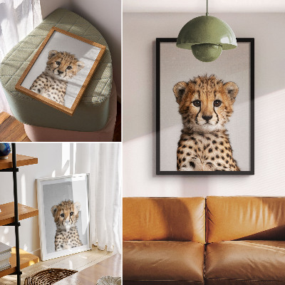 Art print Cute cheetah minimalist background delicacy