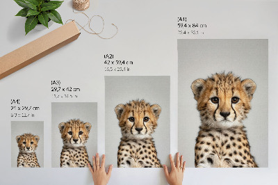 Art print Cute cheetah minimalist background delicacy