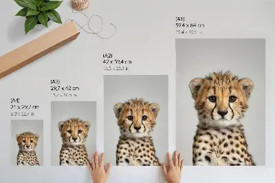 Art print cute cheetah with a minimalist background