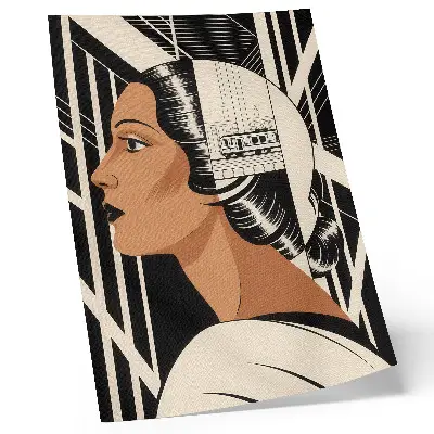 Geometric woman's profile wall art modernist line style print