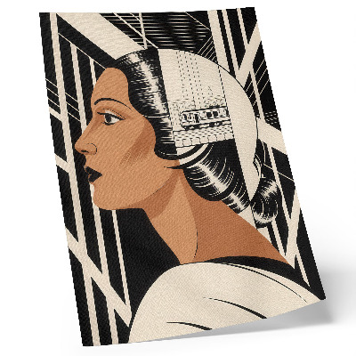 Premium wall art Woman's profile geometric lines modernist style