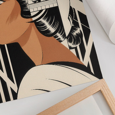 Premium wall art Woman's profile geometric lines modernist style